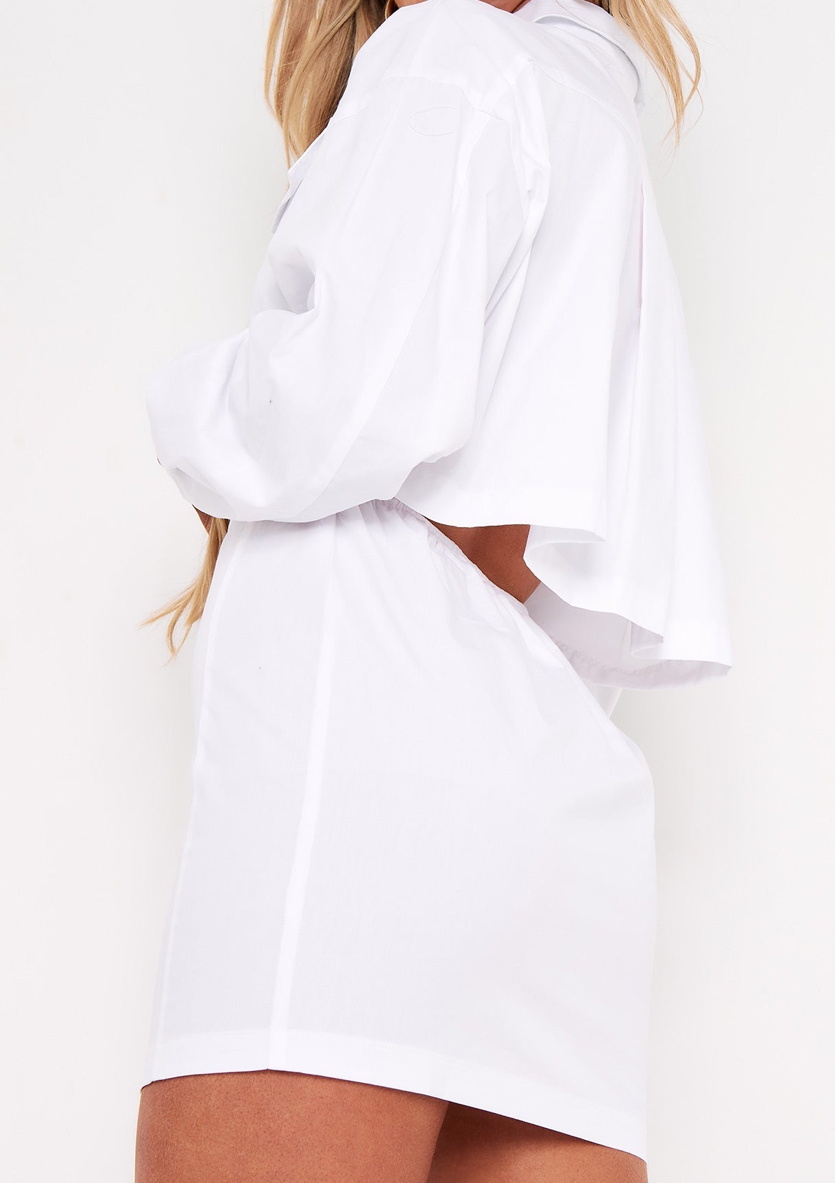 Cecilia White Pocket Front Back Detail Shirt Dress