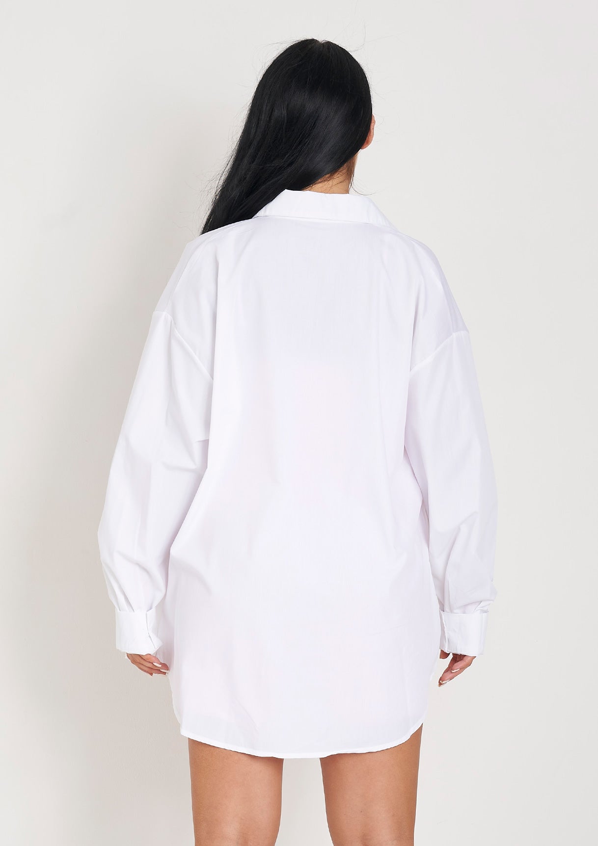 Clara White Thick Cotton Oversized Shirt